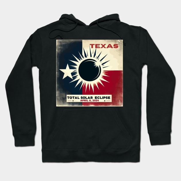 Texas Total solar eclipse 2024 Hoodie by TomFrontierArt